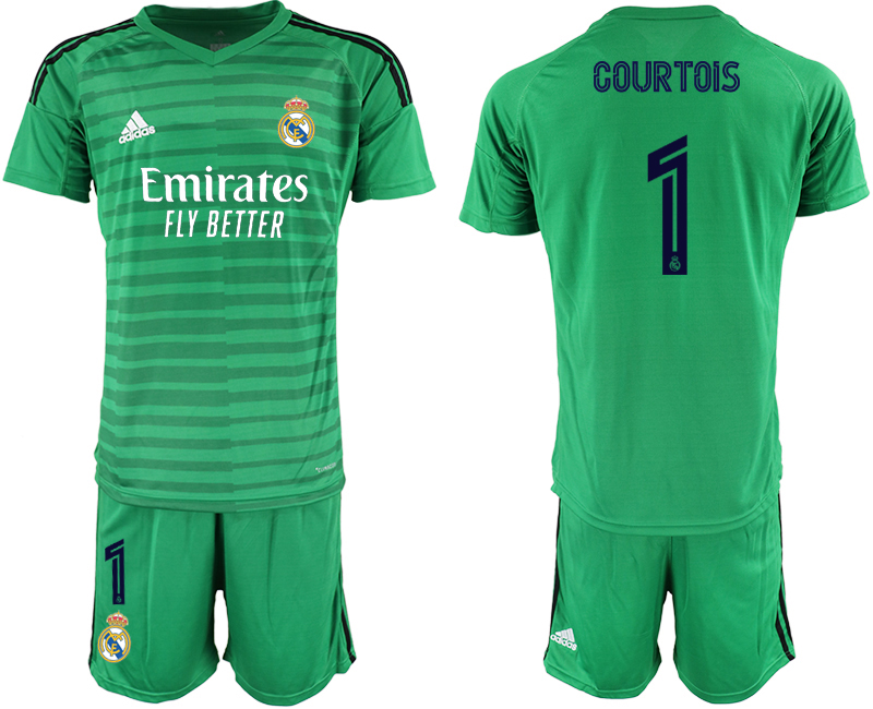Men 2020-2021 club Real Madrid green goalkeeper #1 Soccer Jerseys->real madrid jersey->Soccer Club Jersey